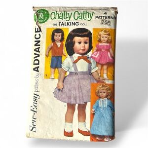 Vintage 1962 Chatty Cathy Doll Advance Printed Pattern